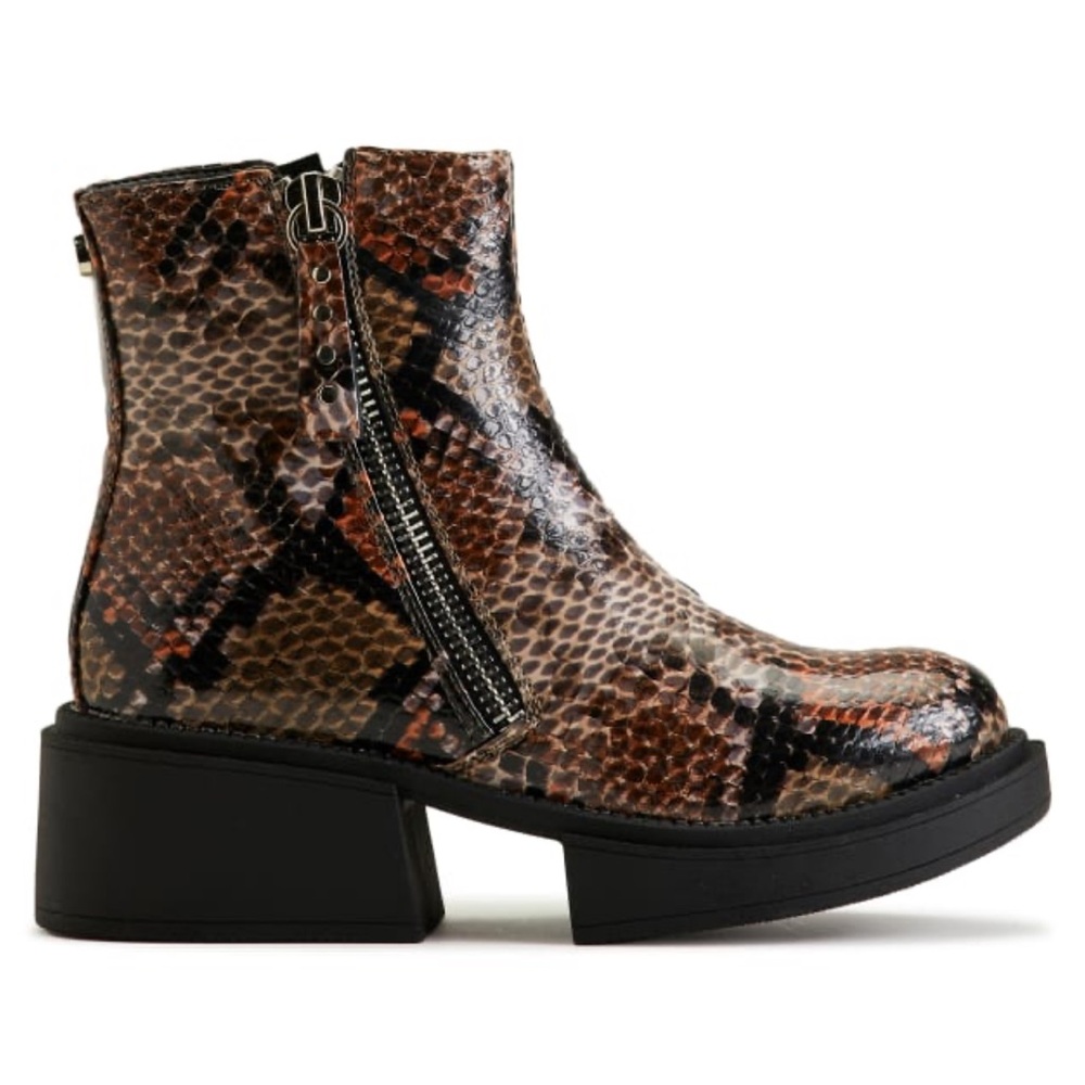 Seven7 Footwear “Vault” Brown Snake (Faux) Ankle Boots New in Box Size 9 - Picture 12 of 16